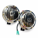 MPS Vibro Sonic set of 2 chrome automotive horns with wiring